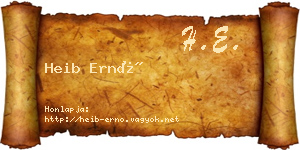 Heib Ernő névjegykártya
